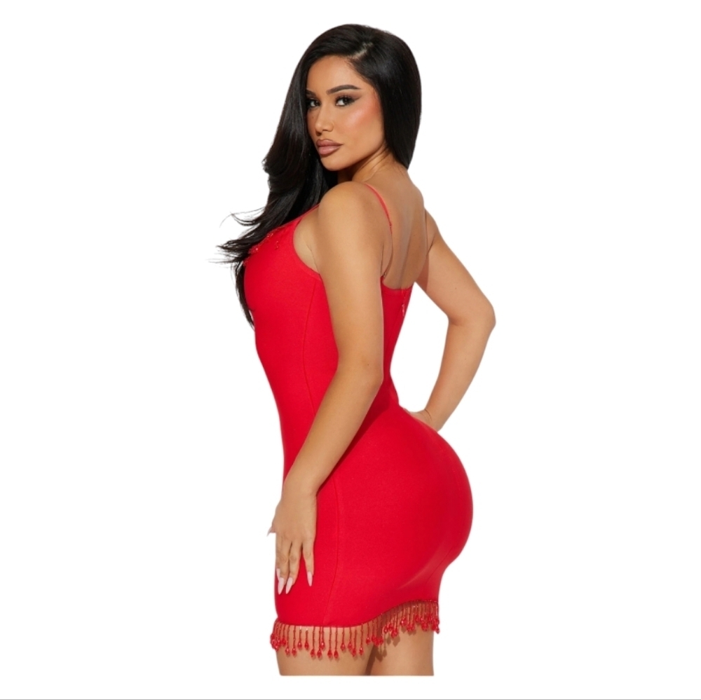 Allie Red Embellished Bandage Dress by Fashion Nova Sz XL - Picture 2 of 7